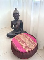 Jar Zafu kussen – Yogakussen - Meditatie kussen – Rond meditatiekussen – Thais kussen – Kapok – 32x32x15 cm – Roze