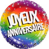 Boland Feestborden Joyeux Anniversaire 23 Cm Papier 6 Stuks