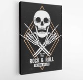 Rock music graphic design with skull illustration for t-shirt and other uses.  - Modern Art Canvas  -Vertical - 657424345 - 115*75 Vertical