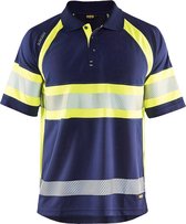 Blaklader UV-Poloshirt High Vis Klasse 1 3338-1051 - Marine/High Vis Geel - XXL