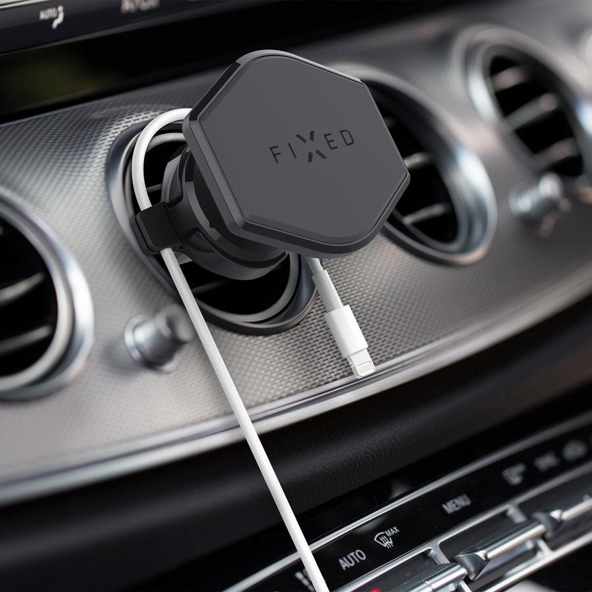 FIXED ICON Air Vent - magnetische smartphonehouder voor ventilatierooster -telefoonhouder auto - premium kwaliteit - universeel - houder voor mobiel - - zwart