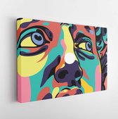 Onlinecanvas - Schilderij - David Michelangelo Portraits Illustration Vector Art Art Horizontal Horizontal - Multicolor - 60 X 80 Cm