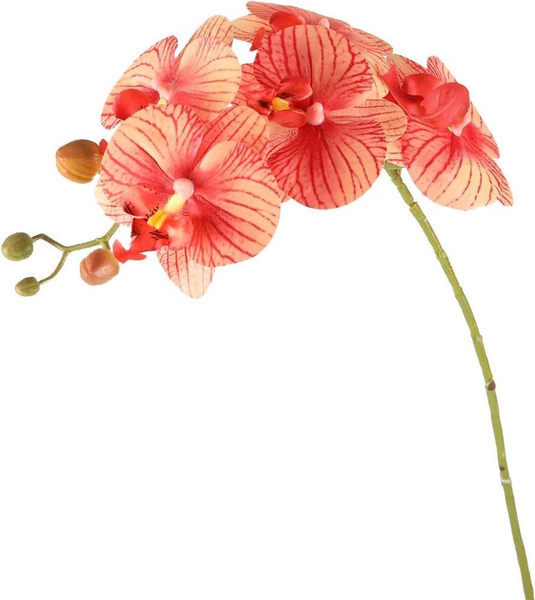 Viv! Home Luxuries Orchidee - zijden bloem - perzik oranje roze - 65cm