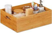 Relaxdays opbergbox bamboe - opbergdoos hout - houten opbergmand - opbergkist - opbergbak - Medium