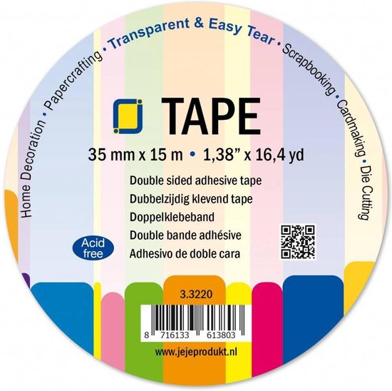 Dubbelzijdige Tape Transparant Easy Tear 35 mm x 15 meter