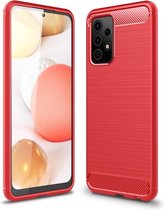 Samsung Galaxy A52 / A52s Hoesje - Armor Brushed TPU - Rood