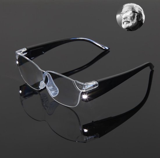 DiamondGoods Vergrootglas bril met LED verlichting - Vergrootglas -  Vergrotende bril -... | bol.com