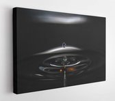 Water drop creating waves and ripples in on a dark grey background  - Modern Art Canvas - Horizontal - 362255732 - 50*40 Horizontal