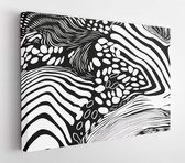 Black and white facbric pattern .  - Modern Art Canvas - Horizontal - 166242476 - 80*60 Horizontal