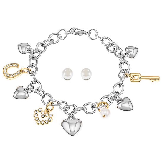 Pierre Cardin sieradenset armband en een paar oorbellen, bedel met diverse  hangers in... | bol.com