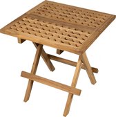 Vierkante picknicktafel - Kleine klaptafel open - Balkontafel - Inklapbare picknicktafel - Bijzettafel voor buiten met handvat - 50cm