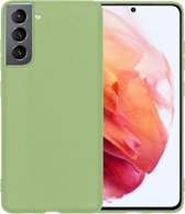 Hoesje Geschikt voor Samsung S21 Hoesje Siliconen Case Hoes - Hoes Geschikt voor Samsung Galaxy S21 Hoes Cover Case - Groen