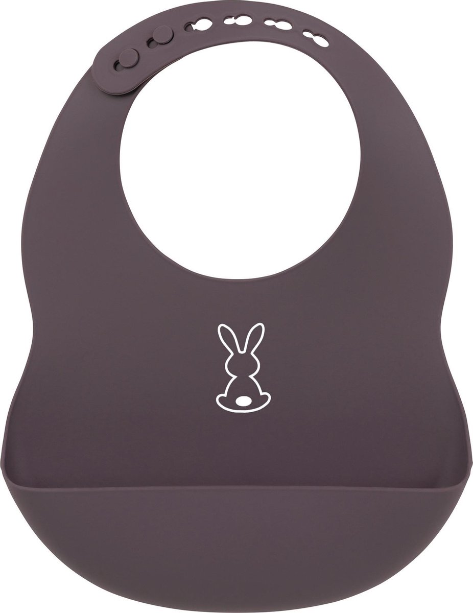 Nattou - Siliconen Slabbetje voor Baby - Aubergine Nattou - Siliconen Slabbetje voor Baby - Aubergine