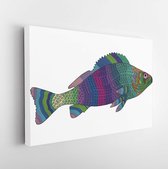 Zentangle stylized color fish. Hand Drawn vector illustration. Books or tattoos with high details isolated on white background - Modern Art Canvas - Horizontal - 429258964 - 115*75 Horizontal