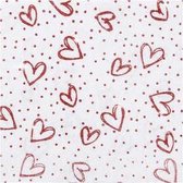 Hobbyvilt, A4 21x30 cm, dikte 1 mm, wit, rood glitter harten en stippen, 10vellen