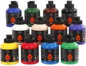 Acrylverf - Standaardkleuren - Pigment Art School - 12x500 ml