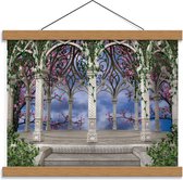 Schoolplaat – Koepel met Bloemen - 40x30cm Foto op Textielposter (Wanddecoratie op Schoolplaat)