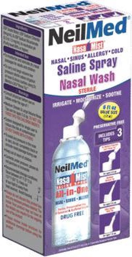 NeilMed - NasaMist all-in-one - zoutoplossing - neusspray  en neusspoeling in één