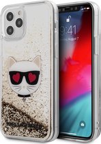 Goud hoesje van Karl Lagerfeld - Backcover - voor iPhone 12 Pro Max - Liquid Glitter