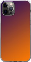 Apple iPhone 12 / Pro - Smart cover - Oranje Paars - Transparante zijkanten