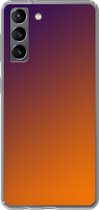 Samsung Galaxy S21 - Smart cover - Oranje Paars - Transparante zijkanten