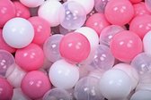 MeowBaby® Ballenbak ballen 100 stuks - Licht Roze, Transparant, Wit