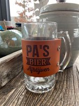 Bierpul met de tekst; Pa's bier Afblijven / opa / vaderdag / cadeau / kerstmis /  verjaardag / feest / papa