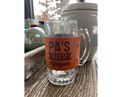 Bierpul met de tekst; Pa's bier Afblijven / opa / vaderdag cadeau / kerstmis / verjaardag / feest / papa