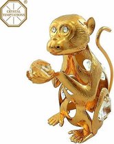 Monkey 24 karat gold plated met Swarovski kristallen