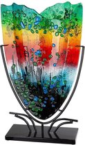 kleurrijke glazen vaas - vaas glas - Decoratieve glazen vaas 47,5cm  - Fusion glas - Decoratieve glazen