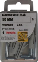 Duimschroef + plug - Extra zwaar - 50mm - 4 stuks - Deltafix