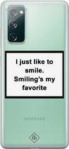 Samsung S20 FE transparant hoesje - Always smiling | Samsung S20 FE case | wit | Casimoda