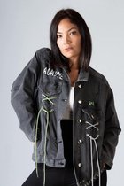 La Pèra Grijs Spijkerjasje Denim jacket Stretch Vrouwen tussenjas Dames - Maat XS