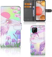 Wallet Bookcase Geschikt voor Samsung Galaxy A42 5G Telefoonhoesje Vogel
