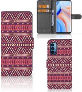 Coque OPPO Reno 4 Pro 5G Portefeuille Livre Aztec Violet