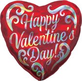 Amscan - Folieballon Hart Swirl Happy Valentines Day