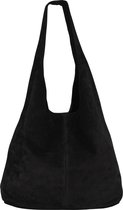 AmbraModa WL818 - Sac à main pour femme, sac à bandoulière, shopper en cuir suédé - Zwart
