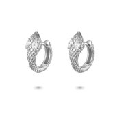 Twice As Nice Oorbellen in zilver, oorring, slang, 2 zirkonia