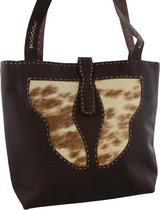 Tas Koeienhuid - Echt Leer - 37x33 cm - Verschillende Kleuren Huid - Bruin Leer