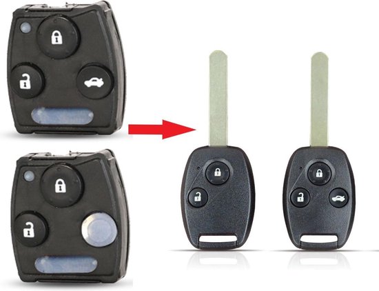 Autosleutel 2 / 3 knoppen sleutelbehuizing geschikt Honda sleutel / Accord | bol.com
