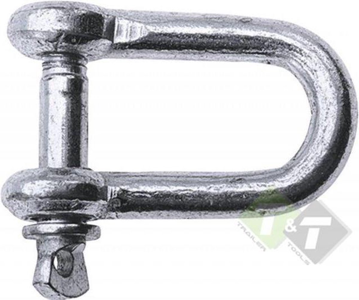 D-sluiting 10 mm met borstbout, Verzinkte D-sluiter.