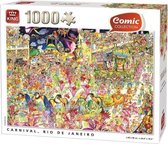 King puzzel Carnaval Rio de Janeiro - 1000 stukjes - puzzel voor volwassenen - met gepersonaliseerde tas cadeau