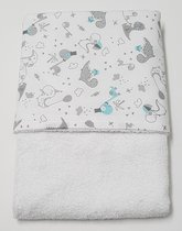 little feet - baby - zomer dekentje - 100 x 75 cm - wit badstof - dino katoen - WIEG - KINDERWAGEN