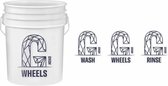 BUCKET EMMER SET X3 + GYEON STICKERSET RINSE - WASH - WHEELS