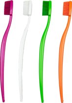 Biobrush tandenborstel set van 4 - verschillende kleuren