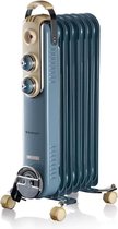 Ariete Elektrische Kachel - Retro Verwarming - Elektrische Olieradiator - Radiator 7 Vinnen (1500 Watt) - Vintage Blauw