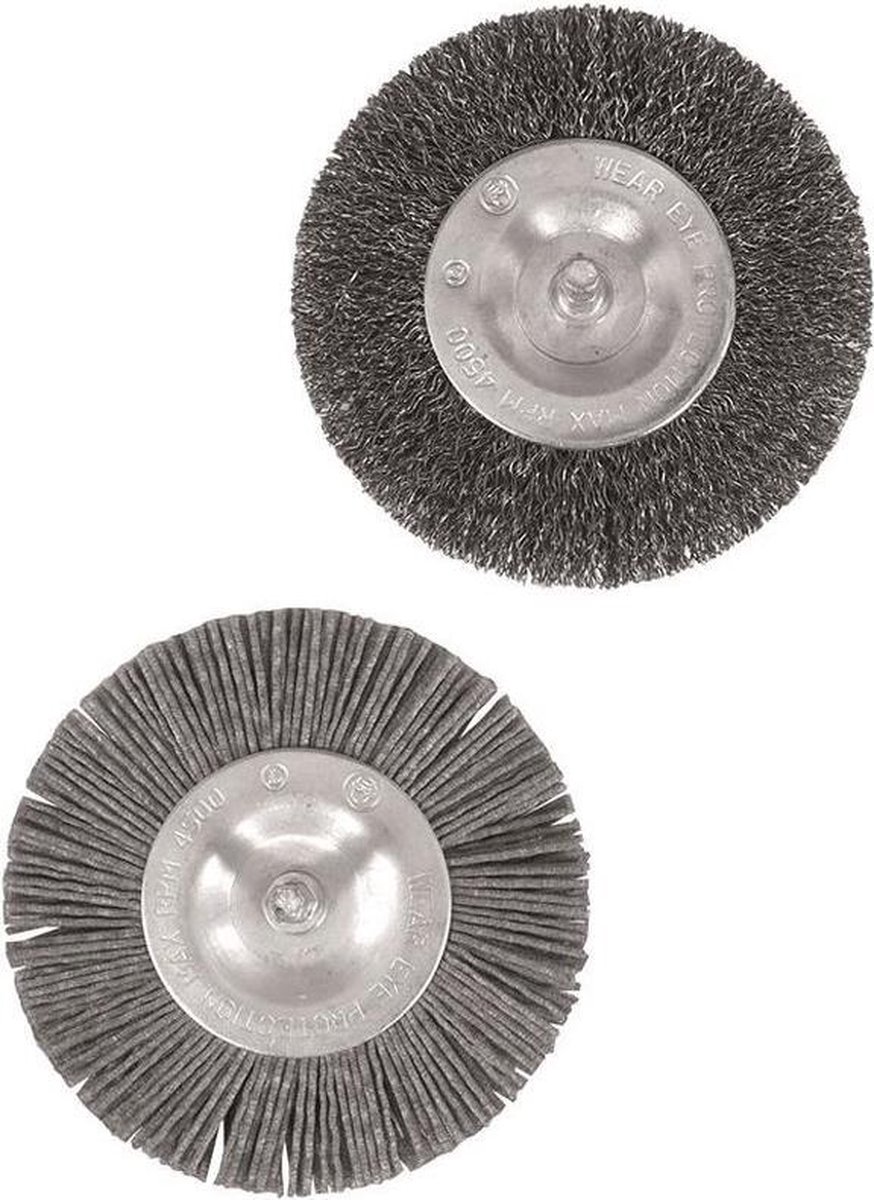 3 Fugenbürsten, Rundbürsten Set aus Metall, für Grizzly Universalbürste