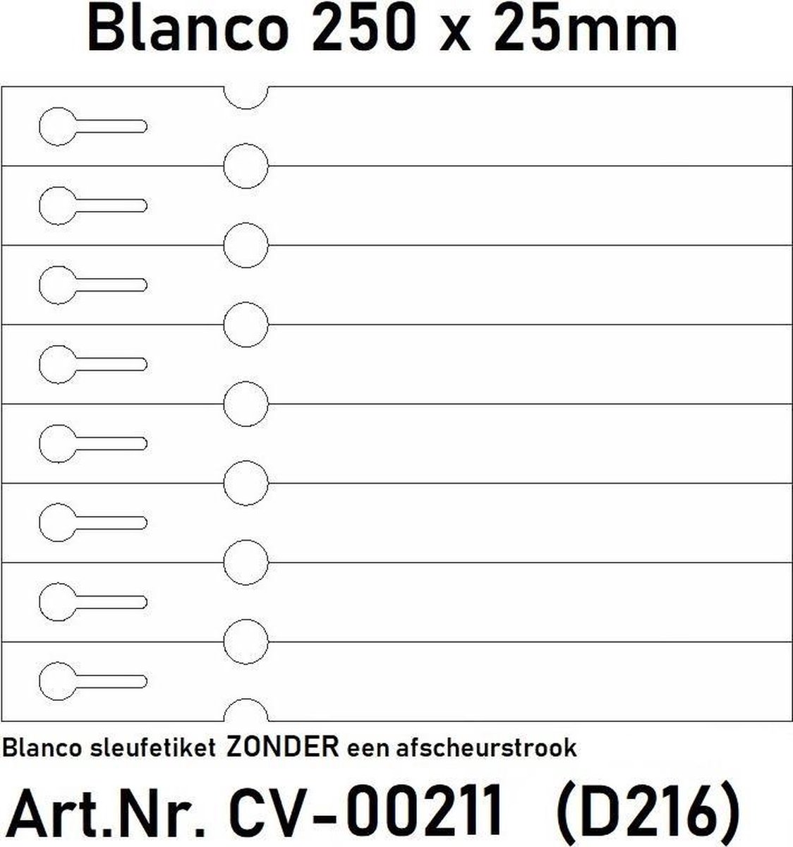 Sleufetiketten / Bagageticket – 104 stuks - 8 Etiketten per vel – Om zelf te bedrukken met elke soort laserprinter – 210 x 25 mm