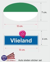 Vlieland vlaggen auto stickers set van 2 stickers