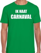 Ik haat carnaval verkleed t-shirt / outfit groen voor heren - carnaval / feest shirt kleding / kostuum S